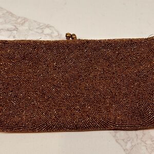 50’s Vintage Walborg Copper Glass Beaded Clutch